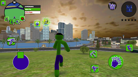 Incredible Green Monster Stickman Rope Hero 1.0 APK screenshots 5