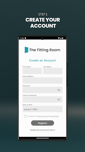 The Fitting Room: 3D body scan Screen 2