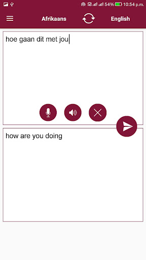 Afrikaans - English Translator Screen 2