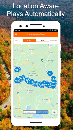 Screenshot of Kancamagus Highway GPS Tour