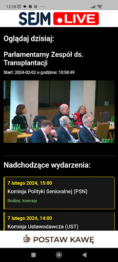 Android application SEJM LIVE screenshort