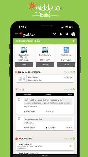 Android application GiddyUp Roofing screenshort