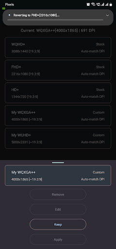 Pixels: Resolution+DPI Changer Screen 2