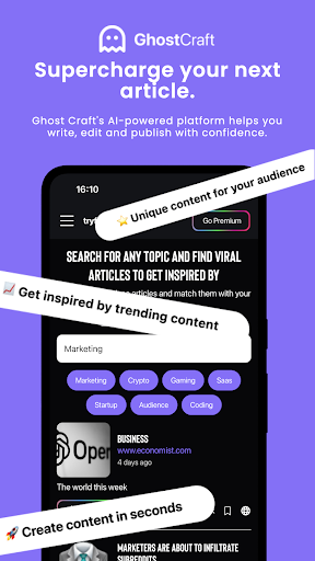 Android application Ghost Craft: AI Journalist screenshort
