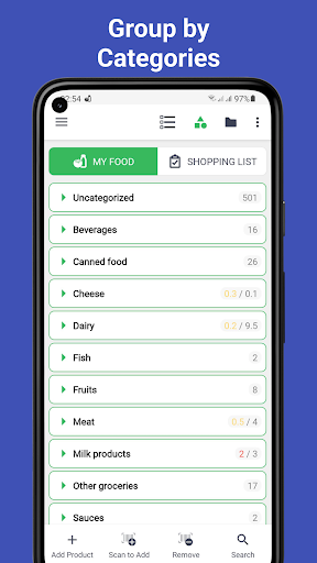 Food List Tracking & Shopping Screen 2