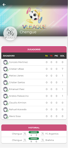 Android application VLEAGUE screenshort