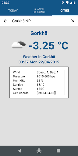 Weather Forecast Screen 3