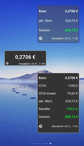 Android application IOTA Widget: Rate, Value, Gain screenshort