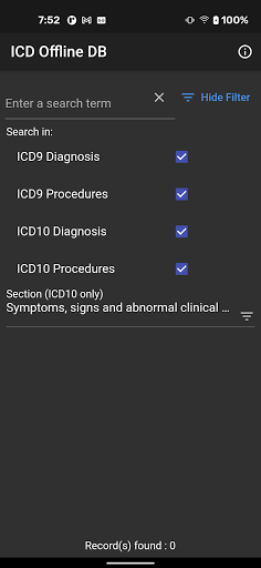 ICD Offline DB Screen 2