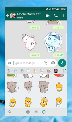 Mochi Cat Peach stickers for WhatsAppのおすすめ画像3