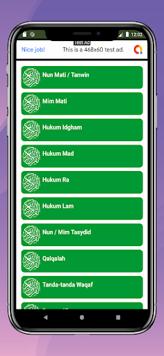 Android application Belajar Ilmu Tajwid screenshort