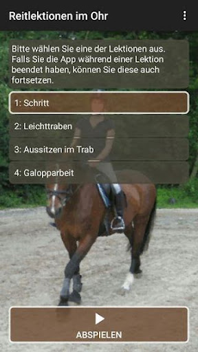Android application Reitlektionen im Ohr - Neu screenshort