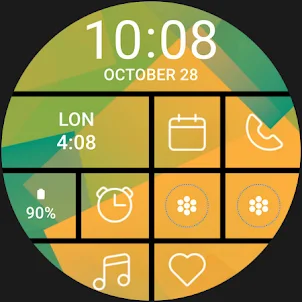 Yellow Green Tile Watch Face