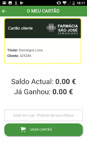 Android application Cartão Cliente Farmácia São Jo screenshort