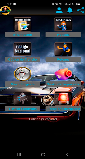 Android application Tránsito Inteligente screenshort