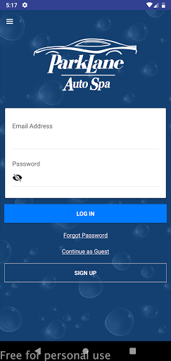 Android application Park Lane Auto Spa screenshort