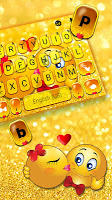 screenshot of Glitter Gold Love Emojis Keybo