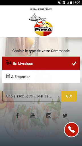 Android application Monsieur Pizza screenshort