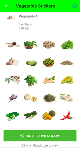 Vegetable Stickers Screen 2
