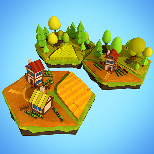Hexotopia - building city logo