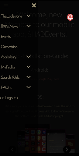 Android application SHADEvents screenshort