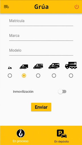 Android application Infoticketing Grúas screenshort