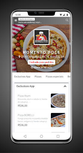 Android application Momento Doce Pizzaria screenshort
