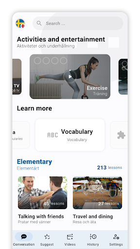 Android application Learn Swedish Speak & Listen screenshort