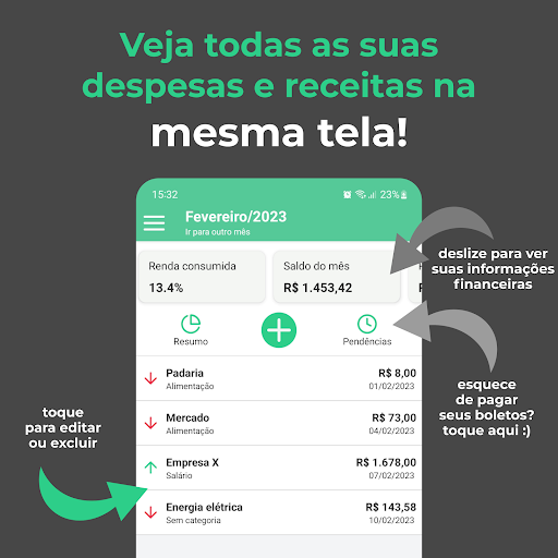 Android application Monote Finanças Simples screenshort