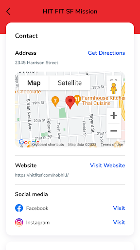 Android application HIT FIT SF screenshort
