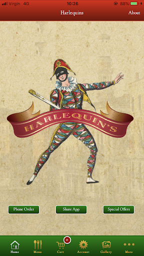 Android application Harlequins Pizza Huddersfield screenshort