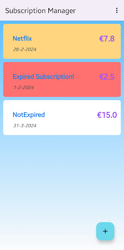 Subscription Manager Screen 3