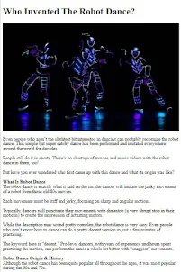How to Robot Dance