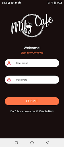 Android application Mify Cafe screenshort