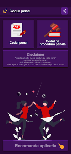 Android application Codul Penal & Procedura Penal screenshort