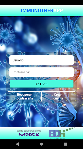 Android application ImmunotherAPP screenshort