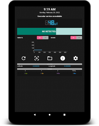 Screenshot of Magnetic Field Meter