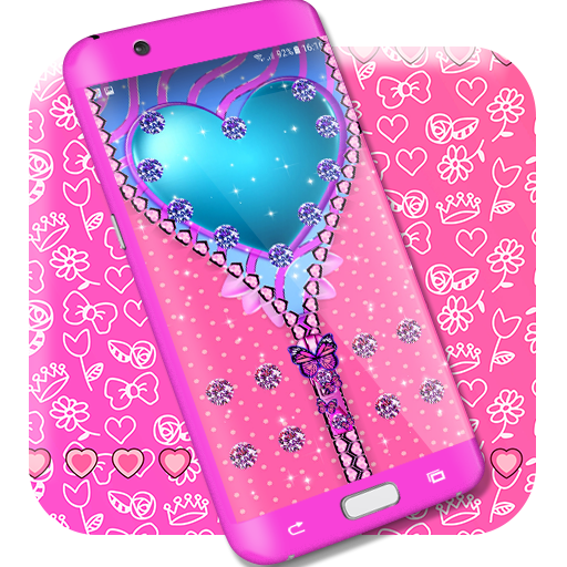 Girly lock screen zipper logo