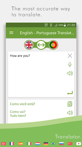 Android application English Portuguese Translator screenshort