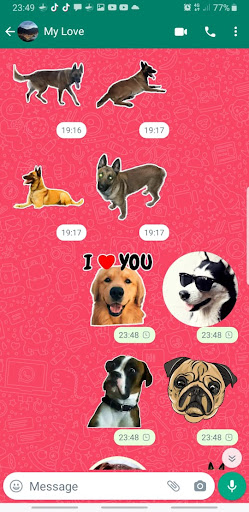 Android application Sticker Dog husk wastickers screenshort