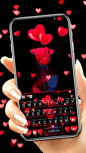 Android application Red Rose Hearts Theme screenshort