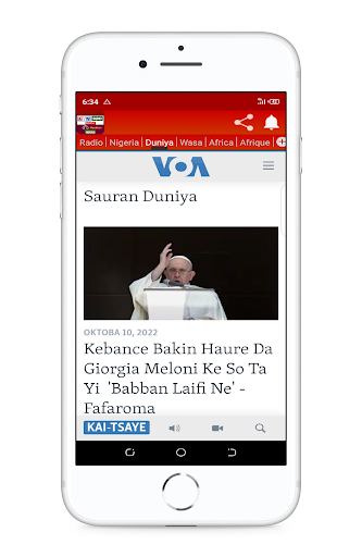 Android application VOA Hausa Labaran Radio screenshort