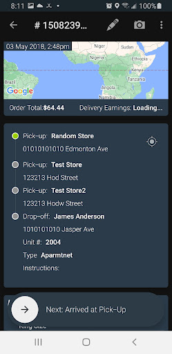 Android application SNAK & CITY Deliverer screenshort