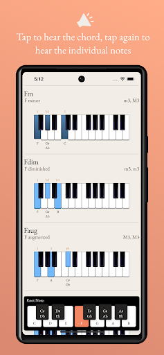 Ongaku - Piano Chord Guide Screen 2