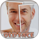 Aging old face camera icon