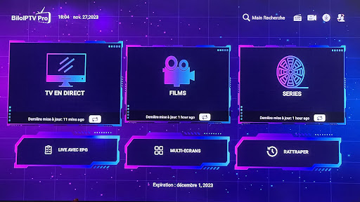 Bilo IPTV Pro Screen 2