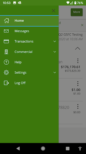 GSFC eBanking App Screen 2