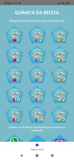 Android application Química da Beleza screenshort