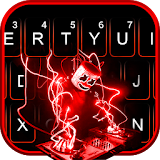 Neon Red Cool Dj Keyboard Theme icon