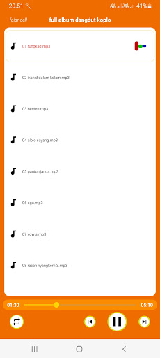 Android application full album dangdut koplo screenshort